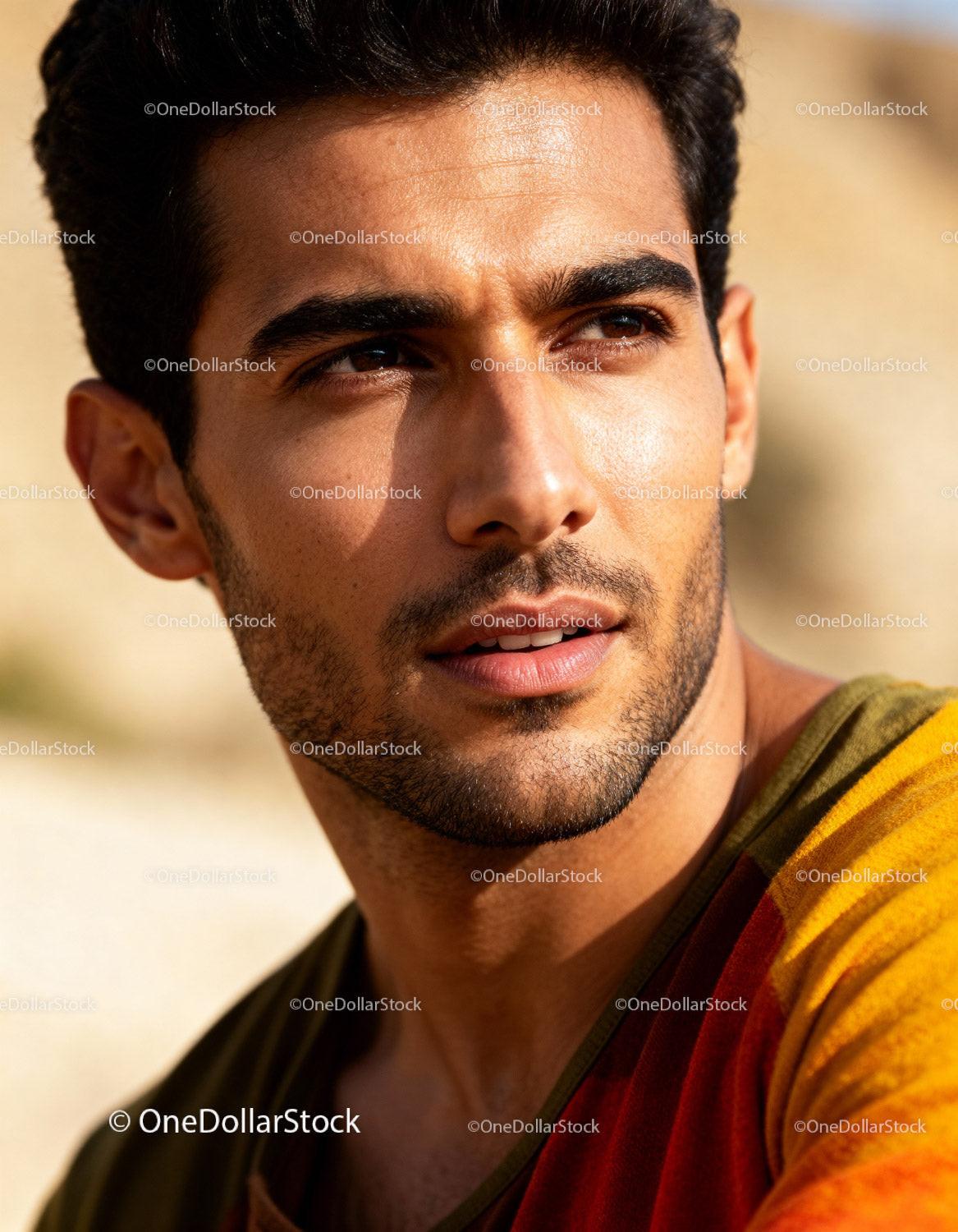 Thoughtful young man looking away in natural sunlight