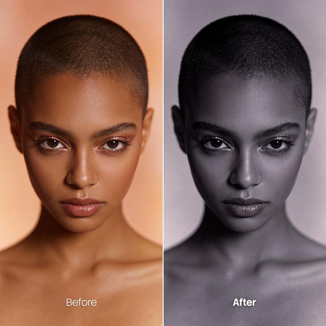 Before and after Near Mono LUT Pack effect