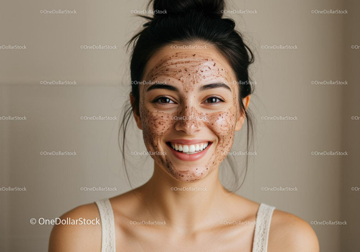 Smiling Woman with Flawless Skin and Natural Beauty