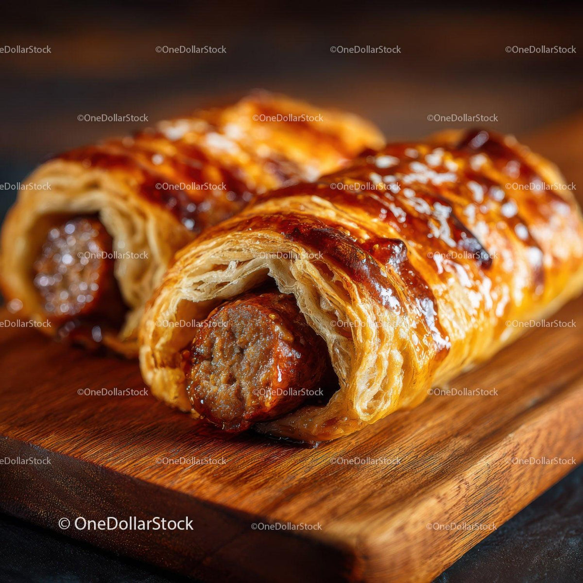 Delicious Sausage Roll with Crispy Pastry and Savory Filling Stock Photo Bundle preview 26