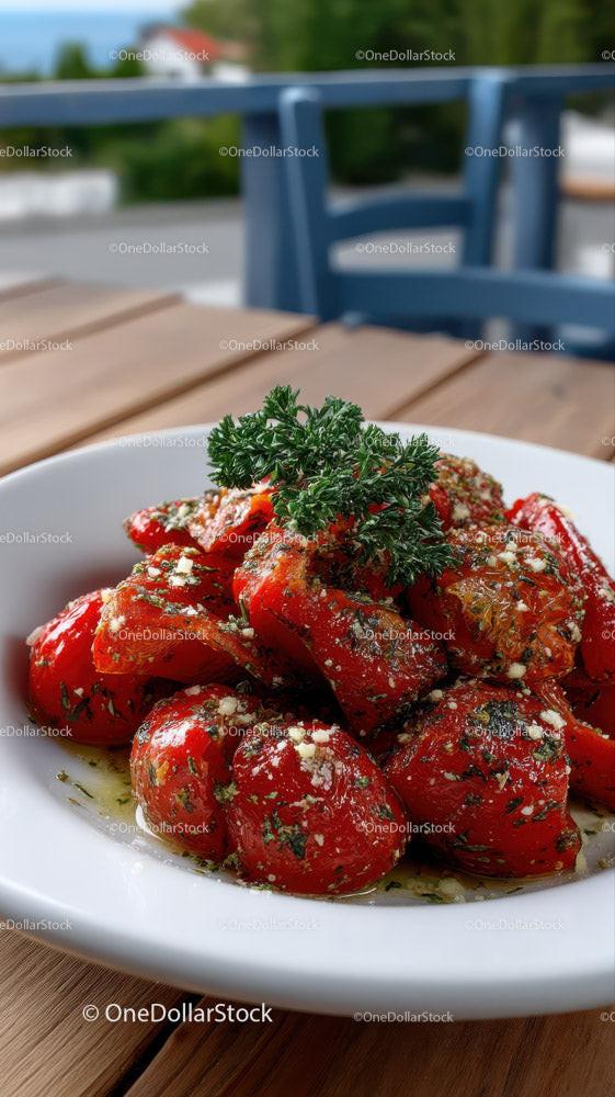 Fresh Roasted Cherry Tomatoes with Herbs and Parsley