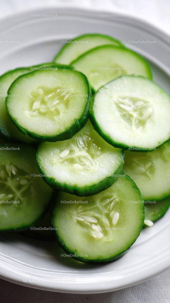 Fresh Cucumber Slices in a Bowl for Healthy Refreshing Snack Stock Photo Bundle preview 48