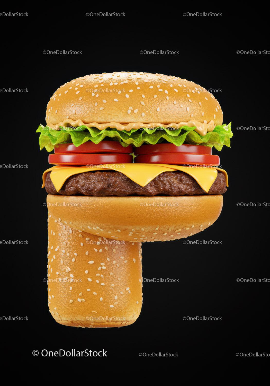 Creative burger shaped like computer mouse on black