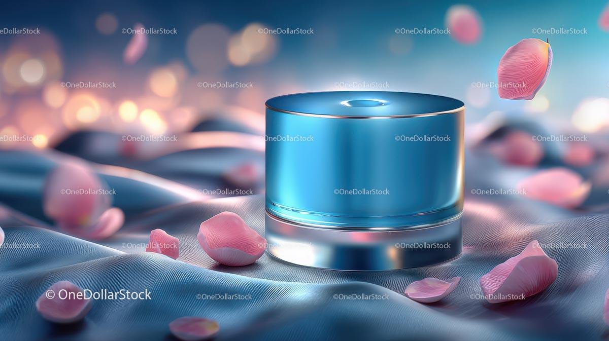Glass Container with Floating Rose Petals in Tranquil Setting JPG Mockup Image preview 11