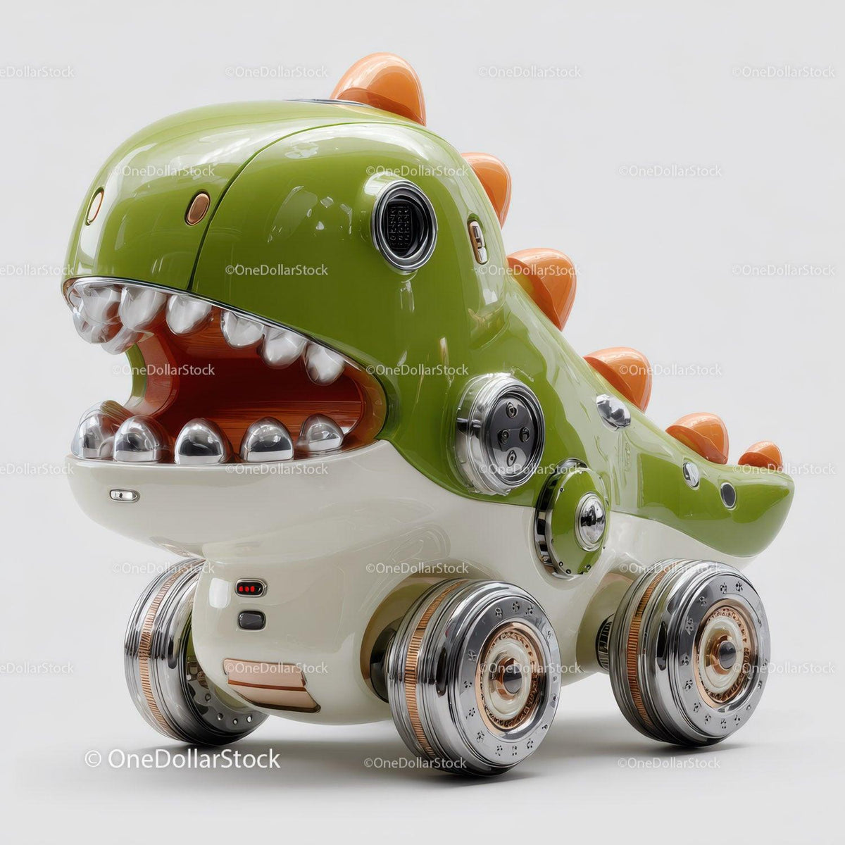 Futuristic Toy Robot with Large Eyes and Bunny Ears for Kids Stock Photo Bundle preview 26