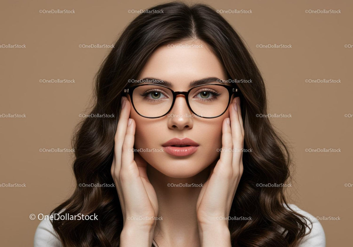 Stylish Woman Wearing Glasses With Brown Hair and Confident Expression