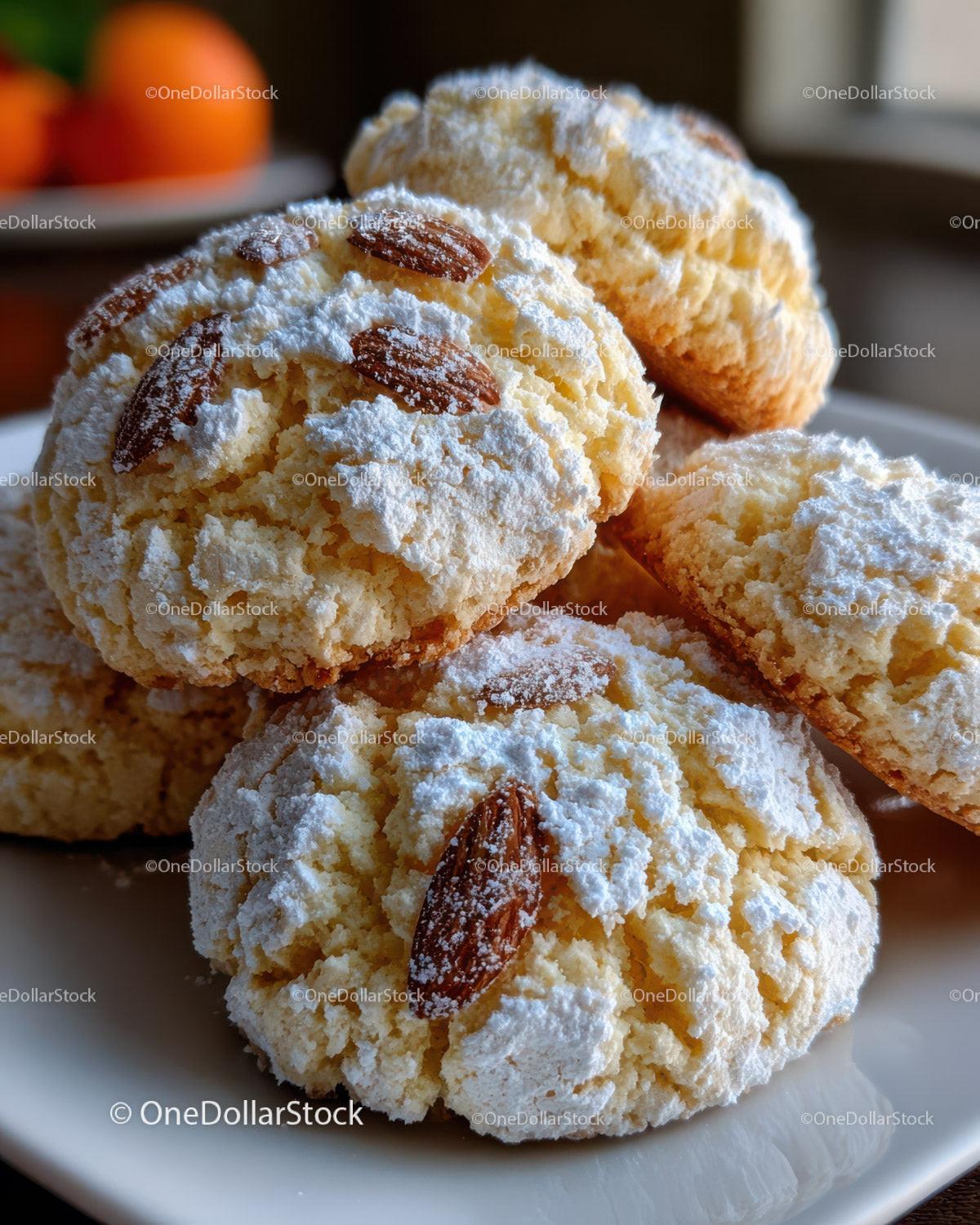 Golden Cream Puffs with Powdered Sugar and Almond Garnish for Dessert Stock Photo Bundle preview 31