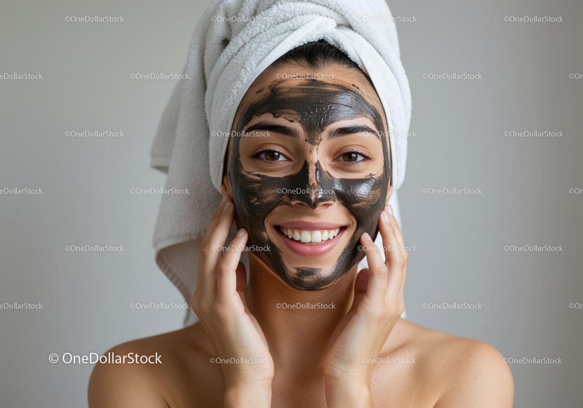 Relaxing Woman Receiving Facial Mask Skincare Treatment