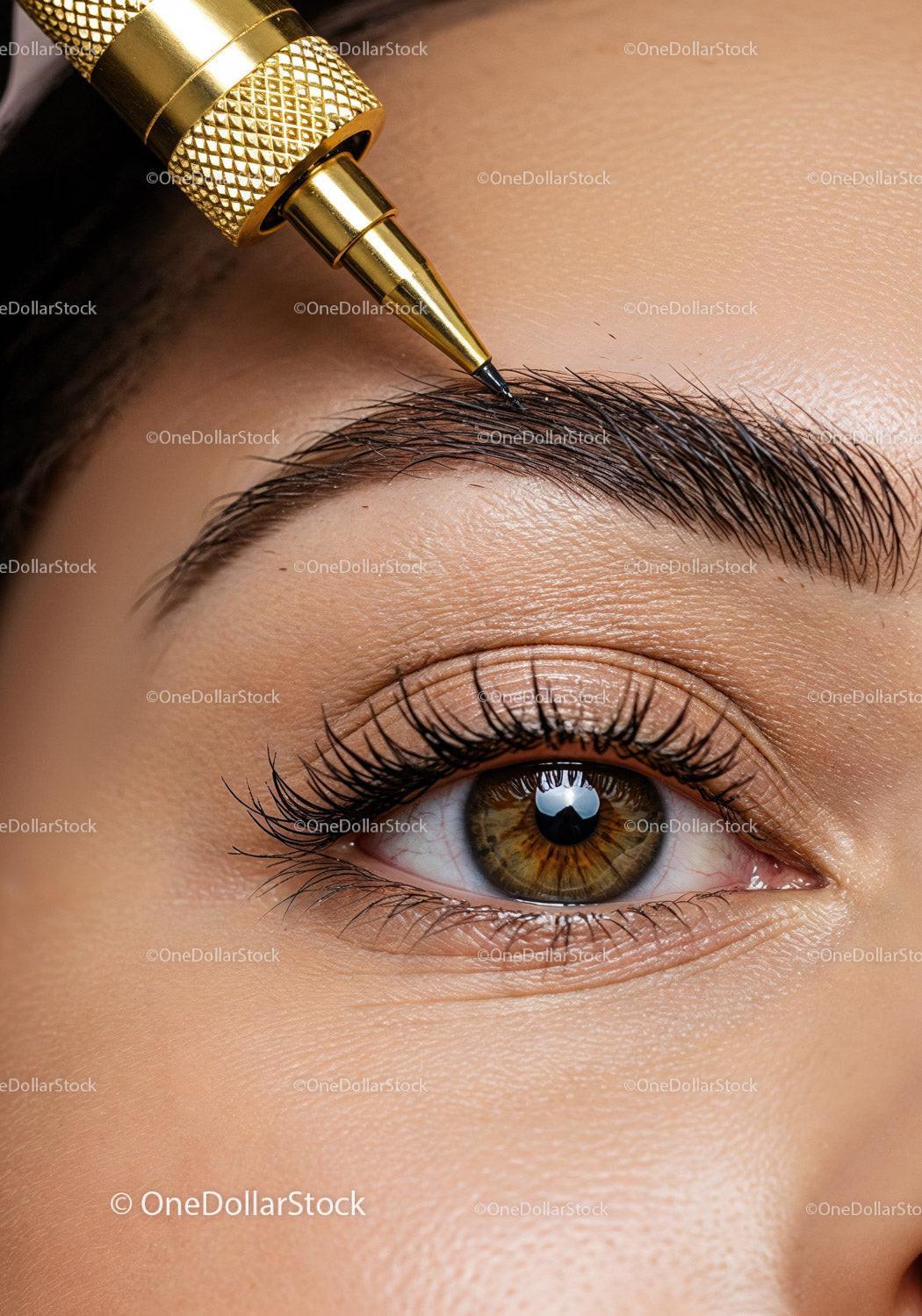 Close-up of a Woman Eye During Eye Makeup Application
