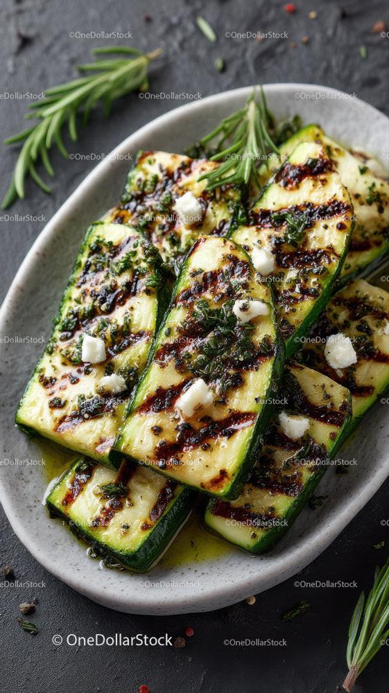 Grilled Zucchini Slices with Herbs for Healthy Summer Cooking Stock Photo Bundle preview 15