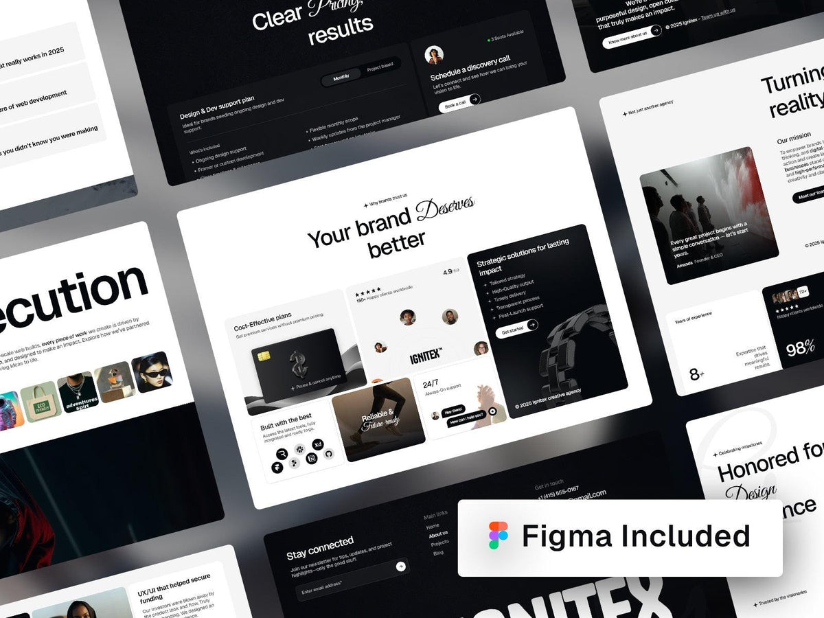 Ignitex Framer template responsive layout preview