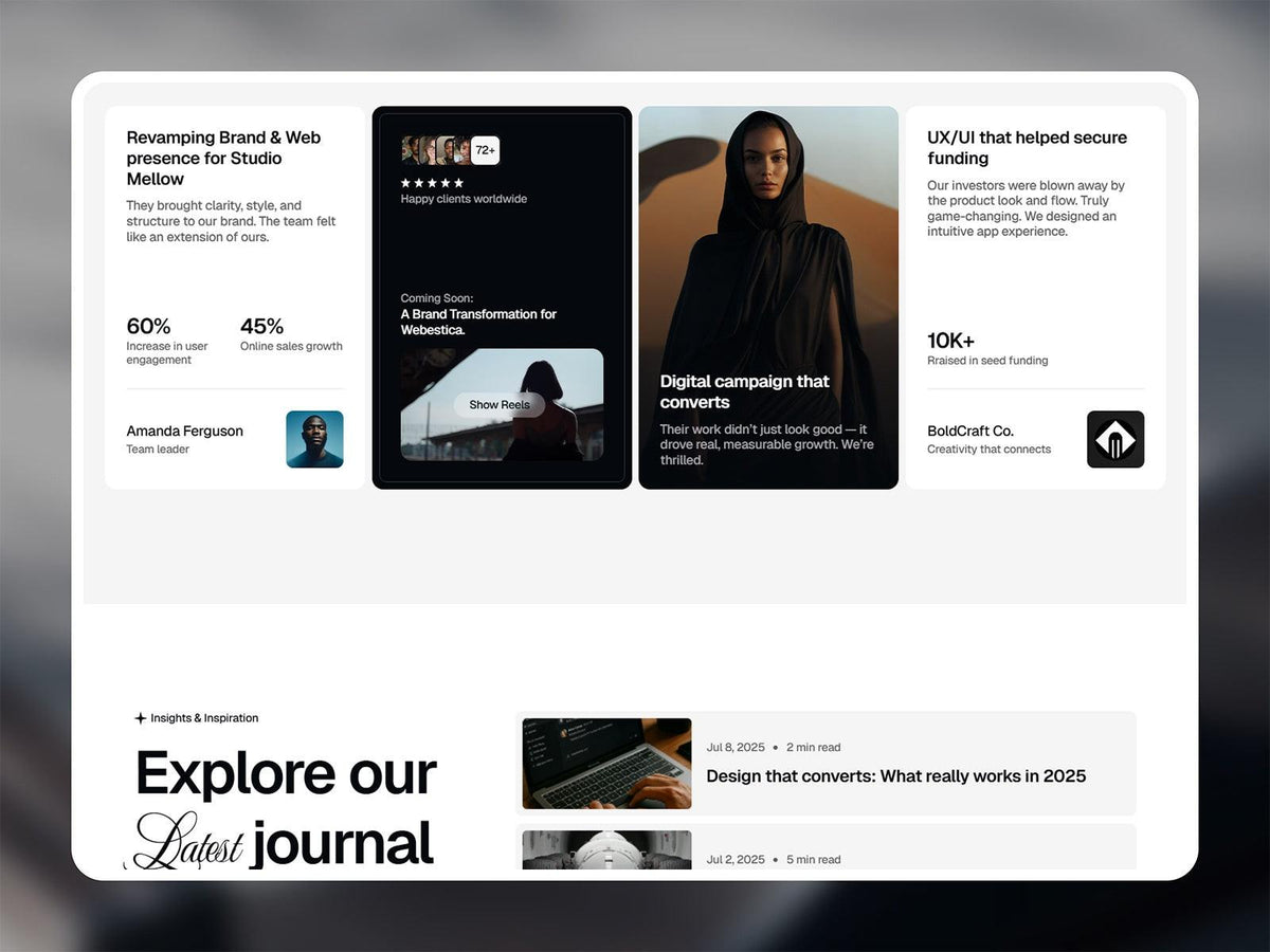 Ignitex Framer template design preview