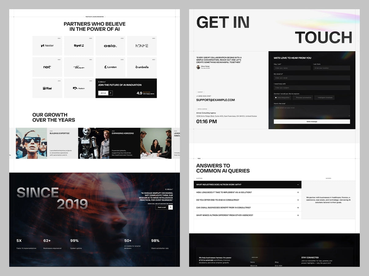 Altrion Framer template responsive layout preview