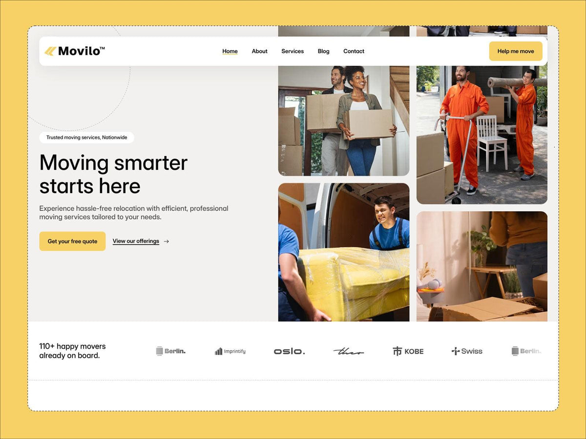 Movilo — Transport & Logistics company Framer Template