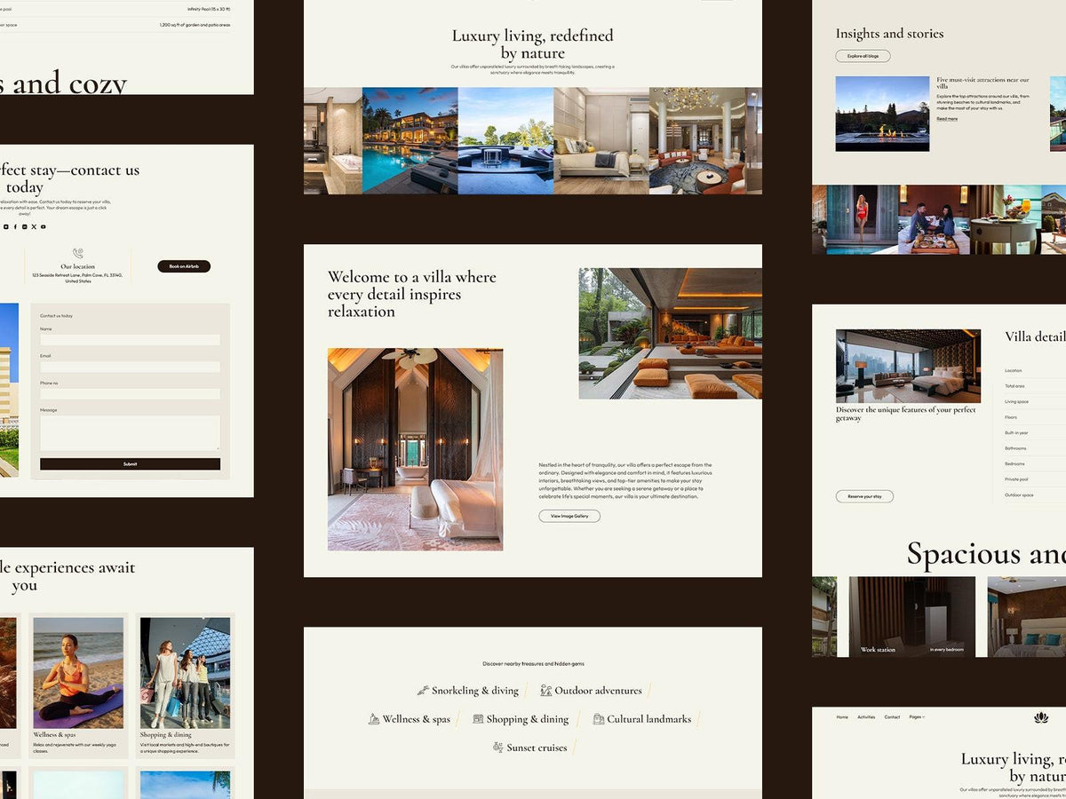 VillaBliss Framer template responsive layout preview