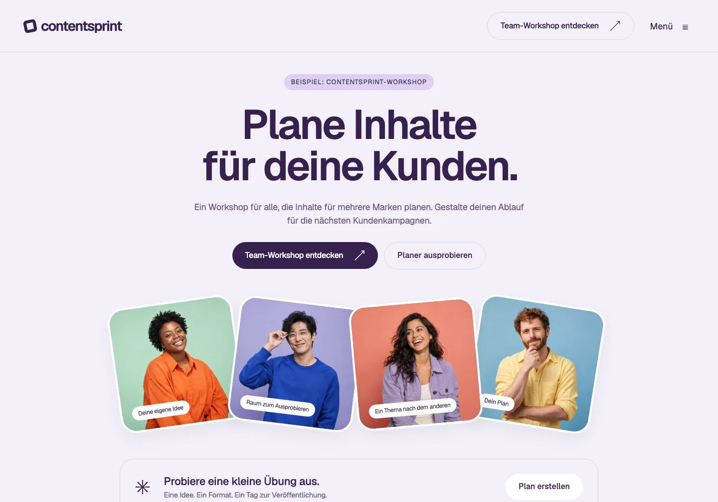 Plane Inhalte für deine Kunden. Team-Workshop entdecken