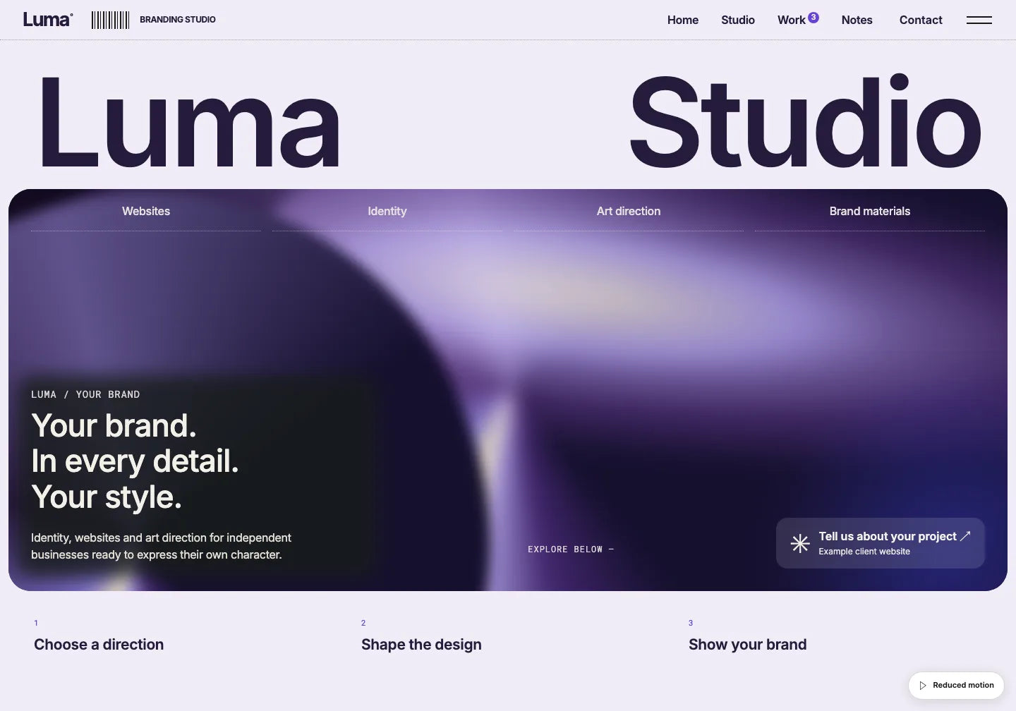 Prepared Forma Studio example adapted to the fictional Luma brand