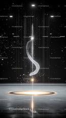 Futuristic Cosmic Spiral Galaxy with Starry Space Background
