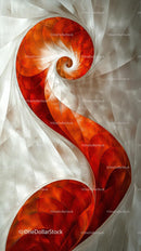 Abstract Red and Orange Spiral Design for Modern Digital Art