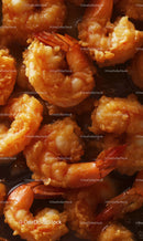 Golden Crispy Fried Shrimp Close-Up for Seafood Food Photography
