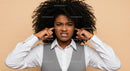 Frustrated Woman Covering Ears with Annoyed Expression