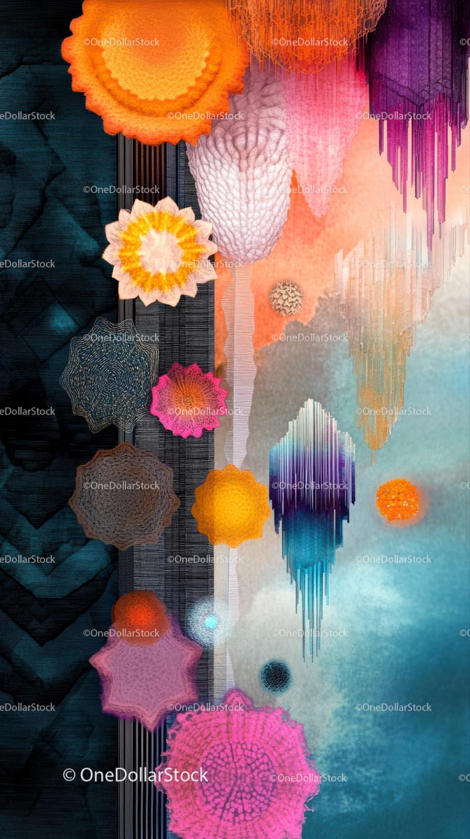 Colorful Artistic Lanterns and Geometric Decor in Modern Space