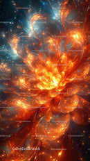 Dynamic Abstract Fire and Energy Spiral with Bright Dots