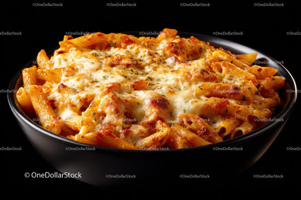 Kremowe Zapiekane Penne z Serem i Sosem Pomidorowym
