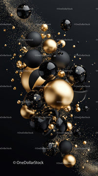 Elegant Black and Gold Spheres for Luxurious Celebration
