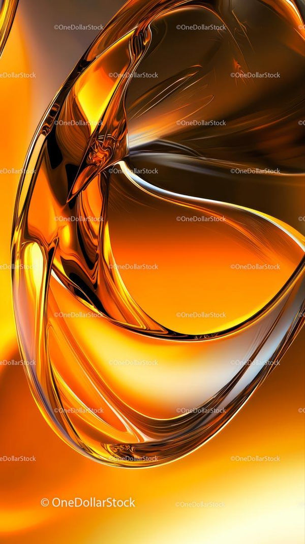Abstract Golden Liquid Swirl with Metallic Gloss and Fluid Motion