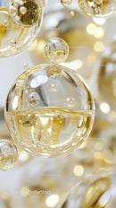 Golden Champagne Bubbles Floating in Festive Celebration Atmosphere