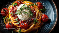 Creamy Fettuccine Pasta with Cherry Tomatoes and Basil