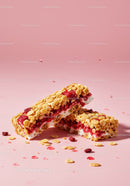 Crispy Cereal Bars with Berry and Yogurt Filling