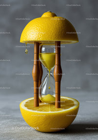 Creative hourglass made with fresh lemon halves