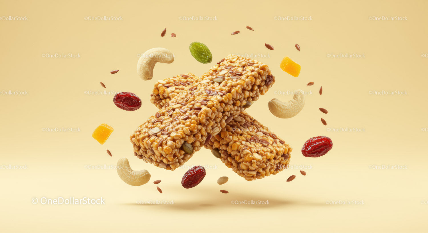 Zdrowe batony granola z orzechami i suszonymi owocami