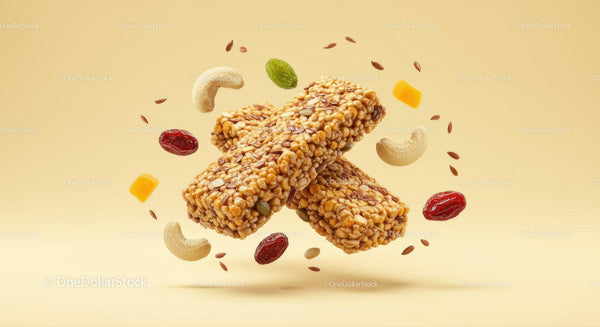 Healthy Granola Bars with Nuts and Dried Fruit Ingredients