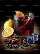 Mulled Wine with Spices and Citrus in Rustic Setting