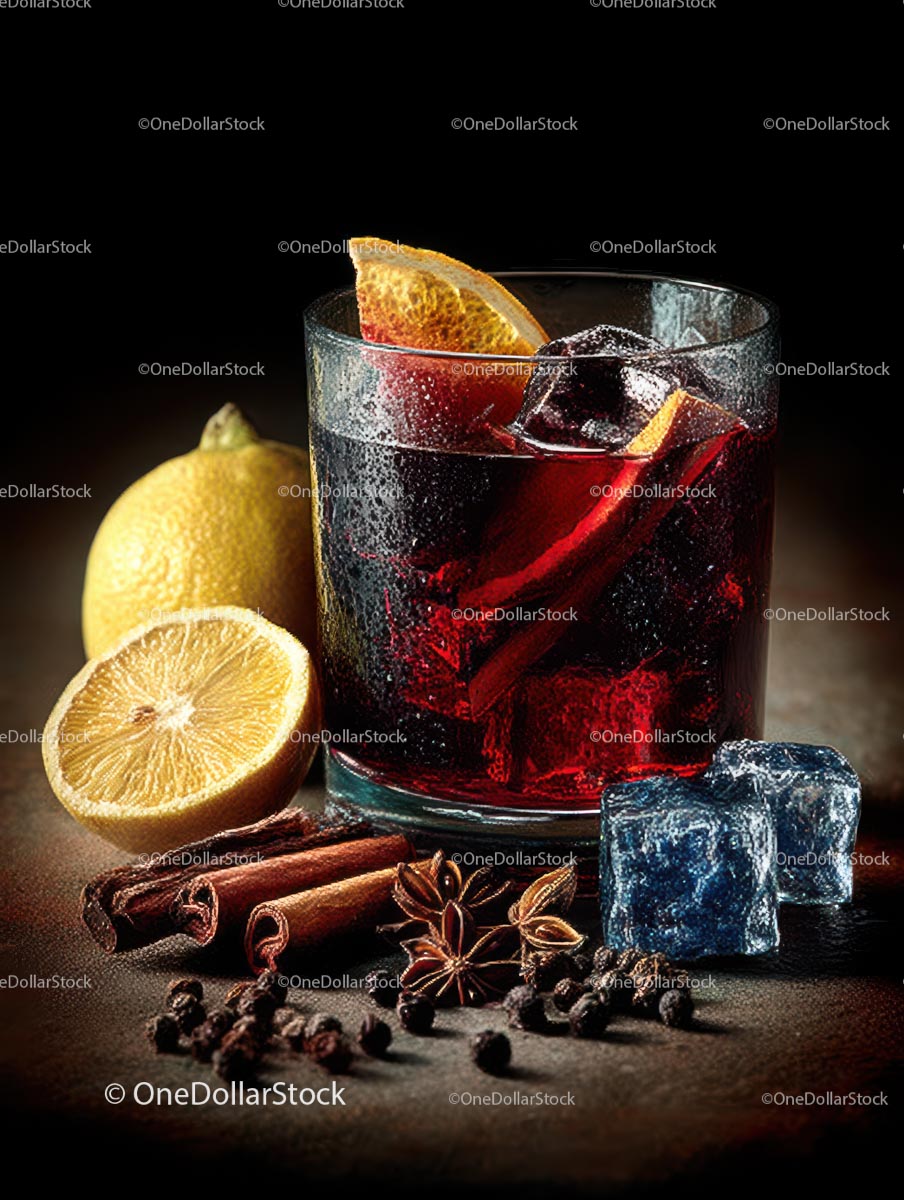 Mulled Wine with Spices and Citrus in Rustic Setting
