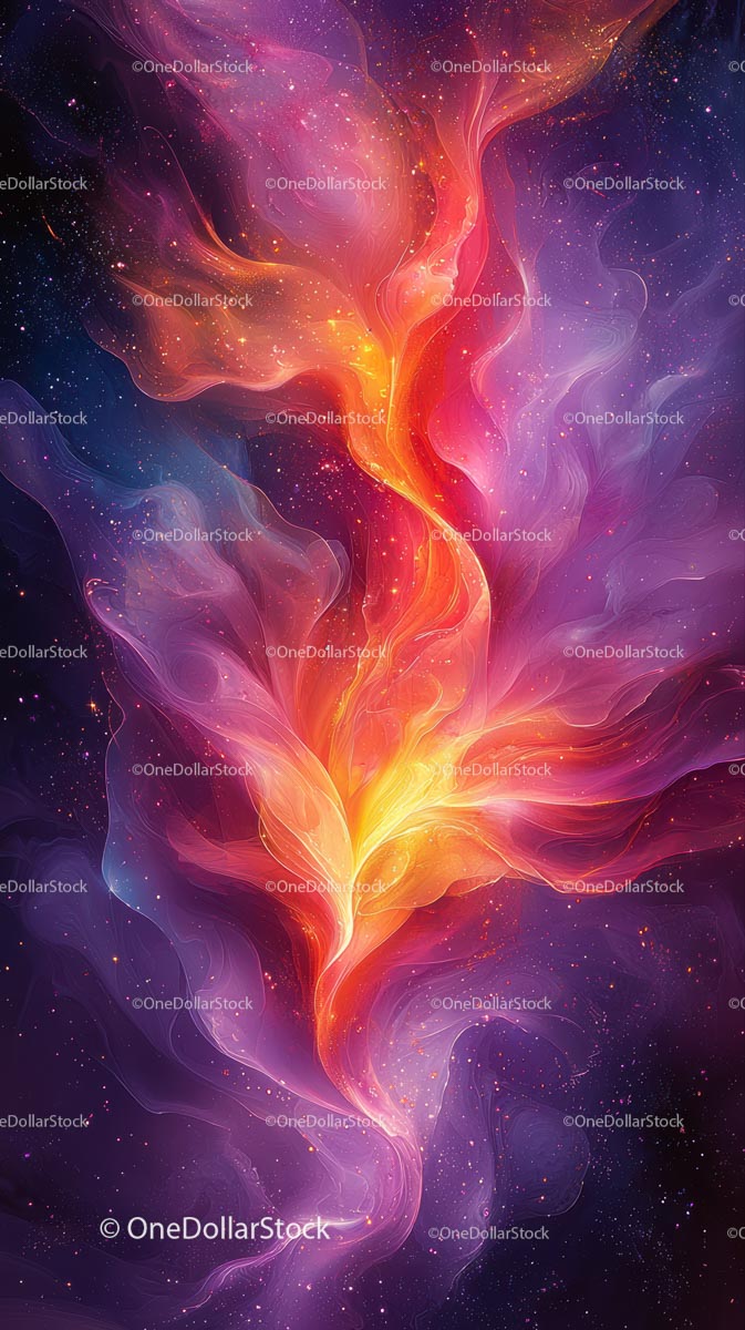 Vivid Abstract Galaxy Swirl with Nebula and Stars