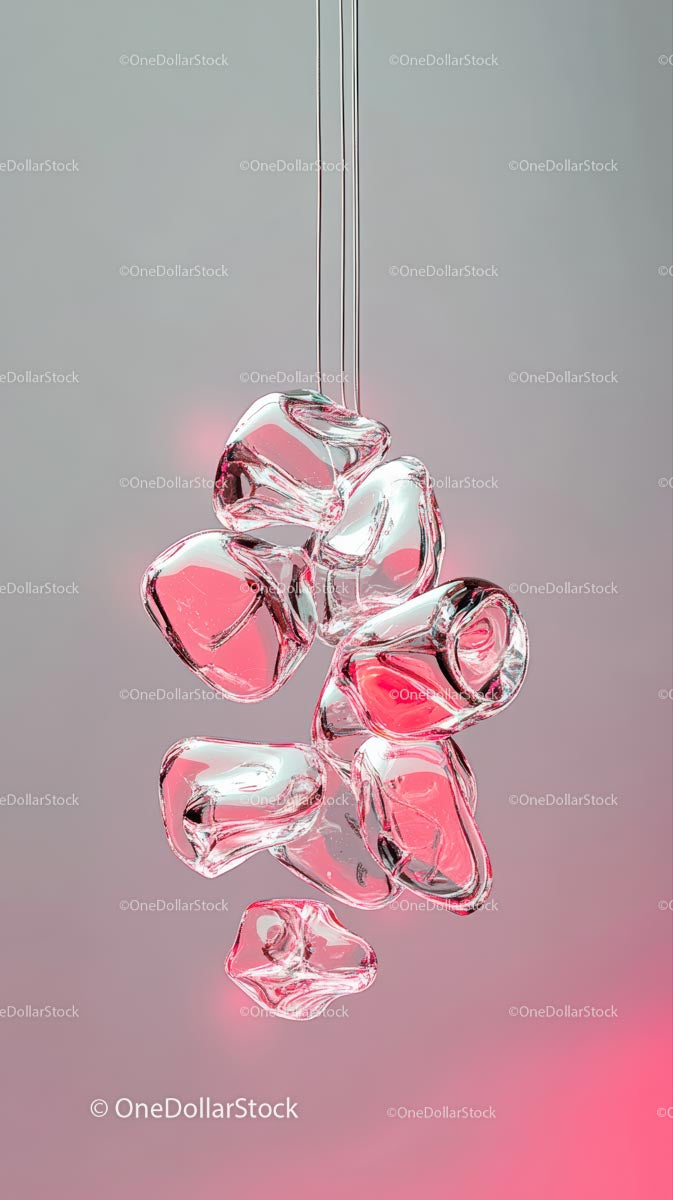 Ice Cubes with Melting Effect in Modern Minimalist Setting