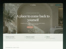 Avelune spa homepage hero with an arched treatment room and three-step band