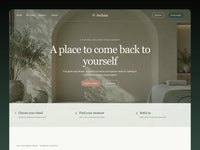 Avelune spa homepage hero with an arched treatment room and three-step band