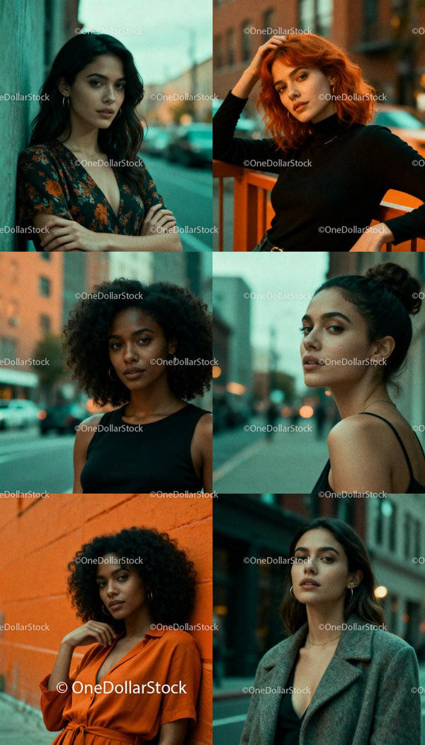 Diverse women confidently posing on urban streets