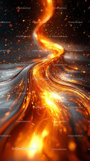 Abstract Fiery Swirl with Sparks and Dynamic Light Motion