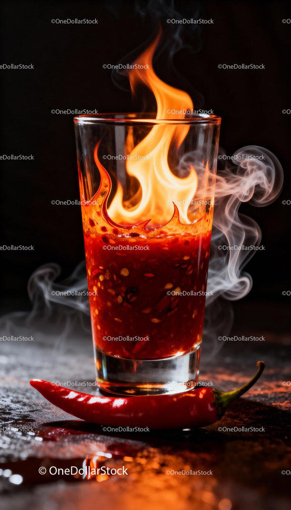 Ognisty Sos Chili z Płomieniami w Szkle