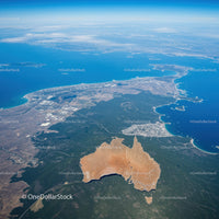 Aerial View of Australia with Coastal Beaches and Island Formations