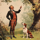 Vintage Gentleman with Dog in Lush Park Nature Scene