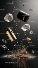 Luxury Cosmetic Jars with Gold Accents and Reflective Finish