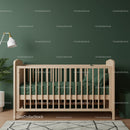 Modern Nursery with Wooden Crib and Soft Green Decor