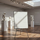 Empty Easel in Bright Contemporary Art Gallery Room